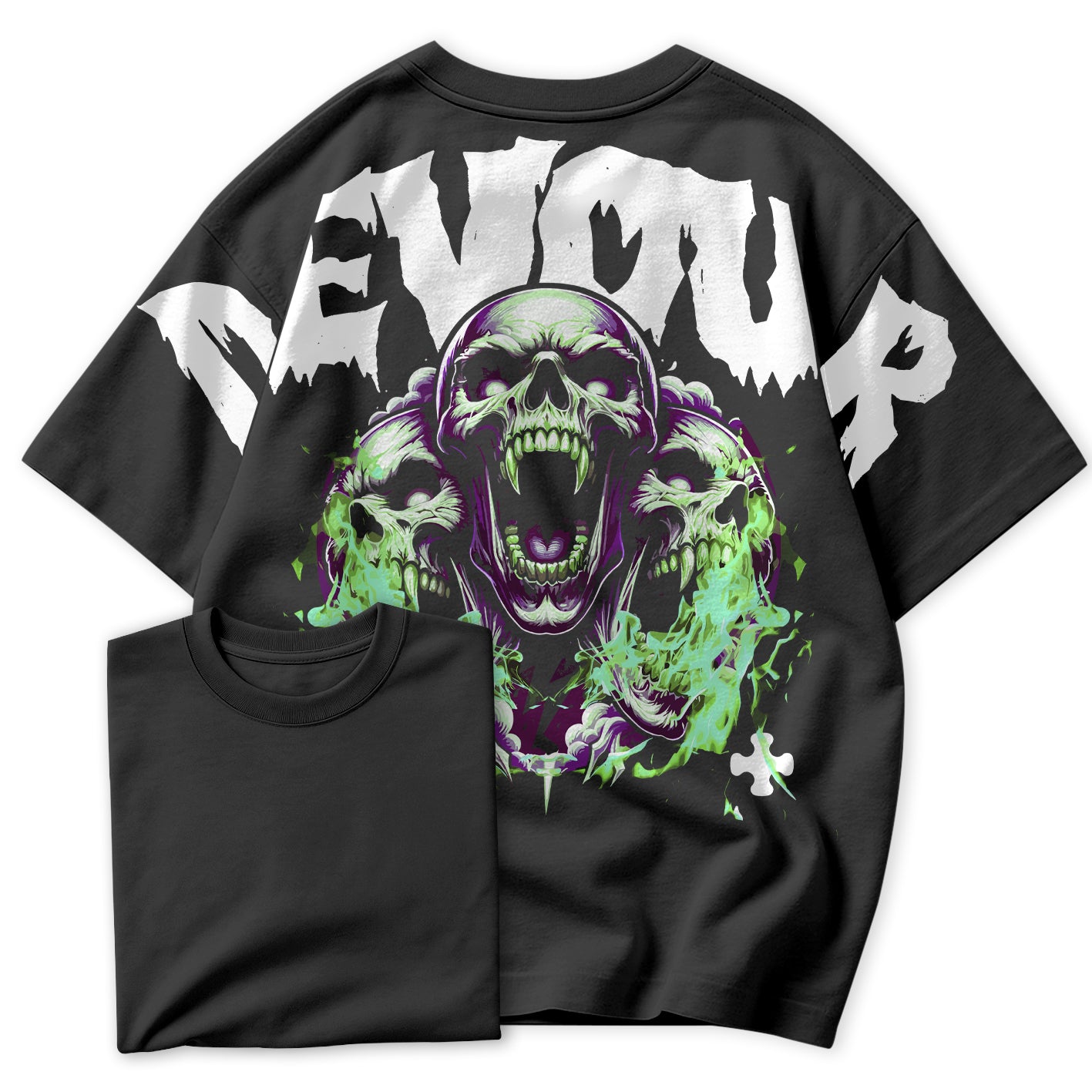 Camiseta Oversized StreetWear Skull Devour StrongBro Caveira!