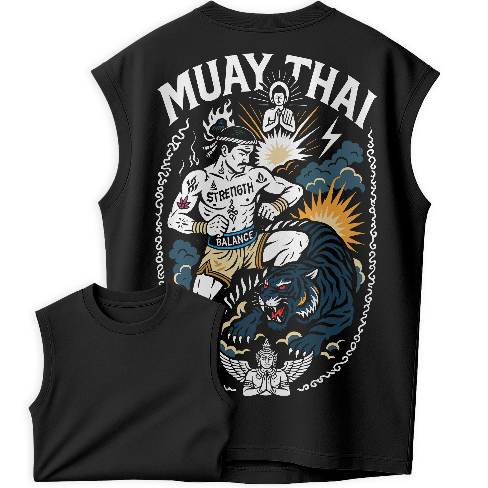 Regata Oversized Tiger Muay Thai Equilibrio Força!