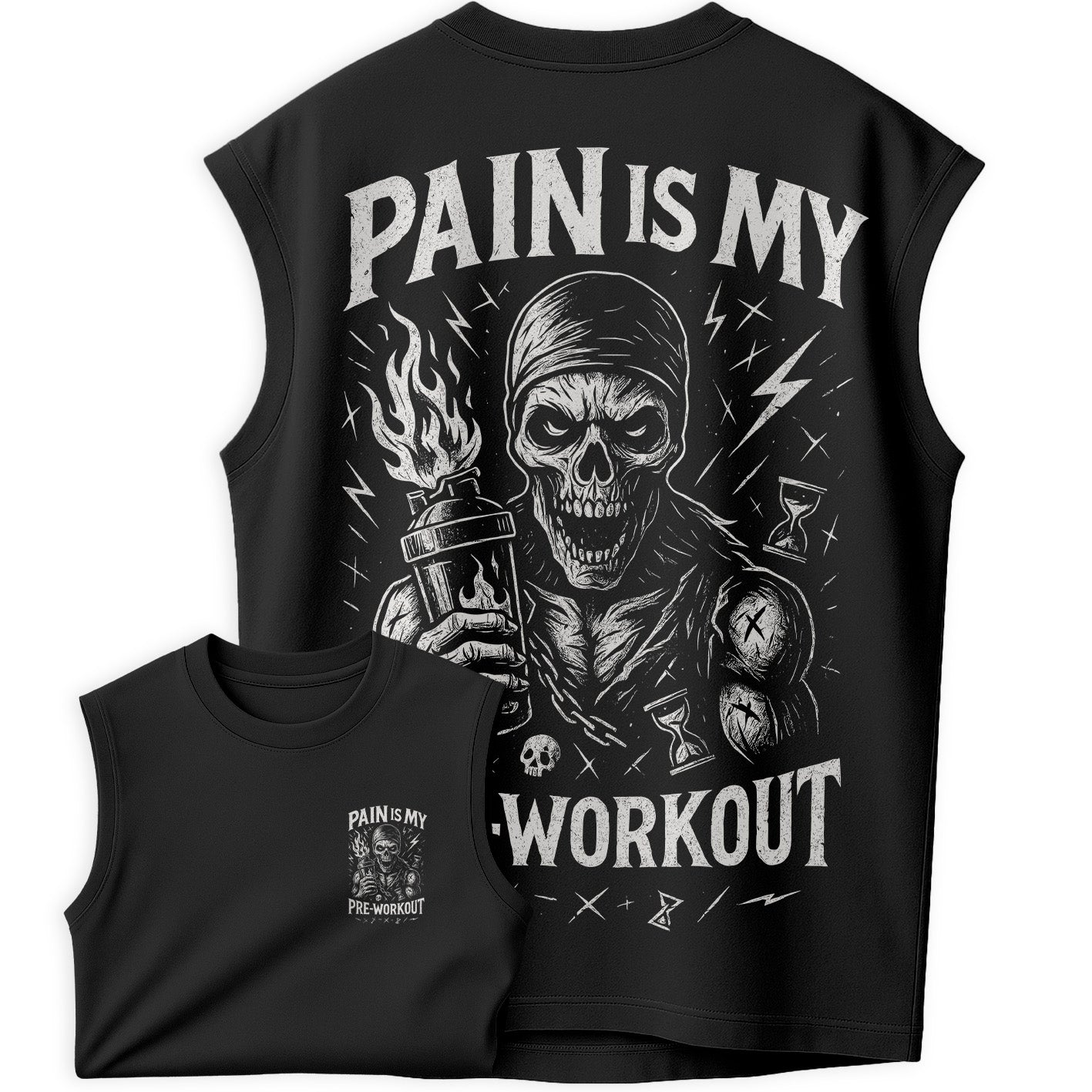 Regata Oversized Pain is My Pre-Workout "Meu Pré-Treino é a Dor"