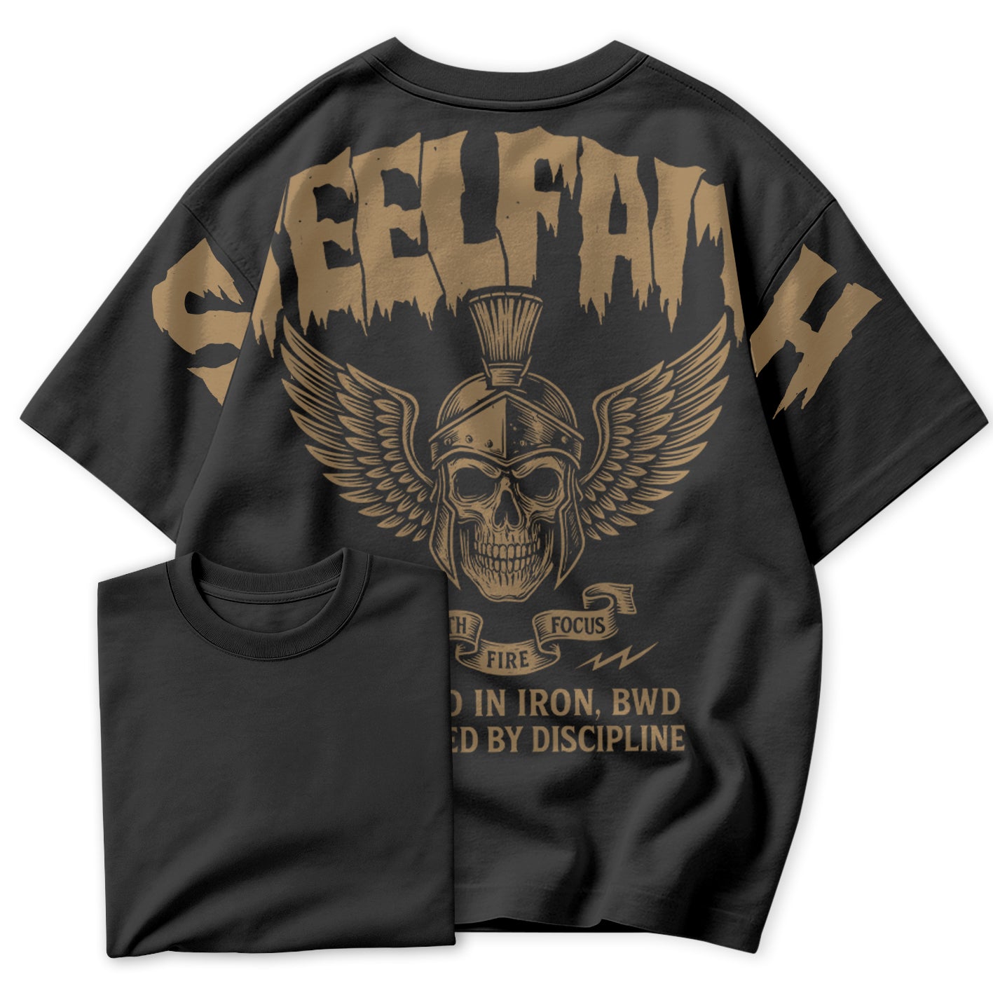 Camiseta Oversized Caveira Romana Old School Academia e Streetwear