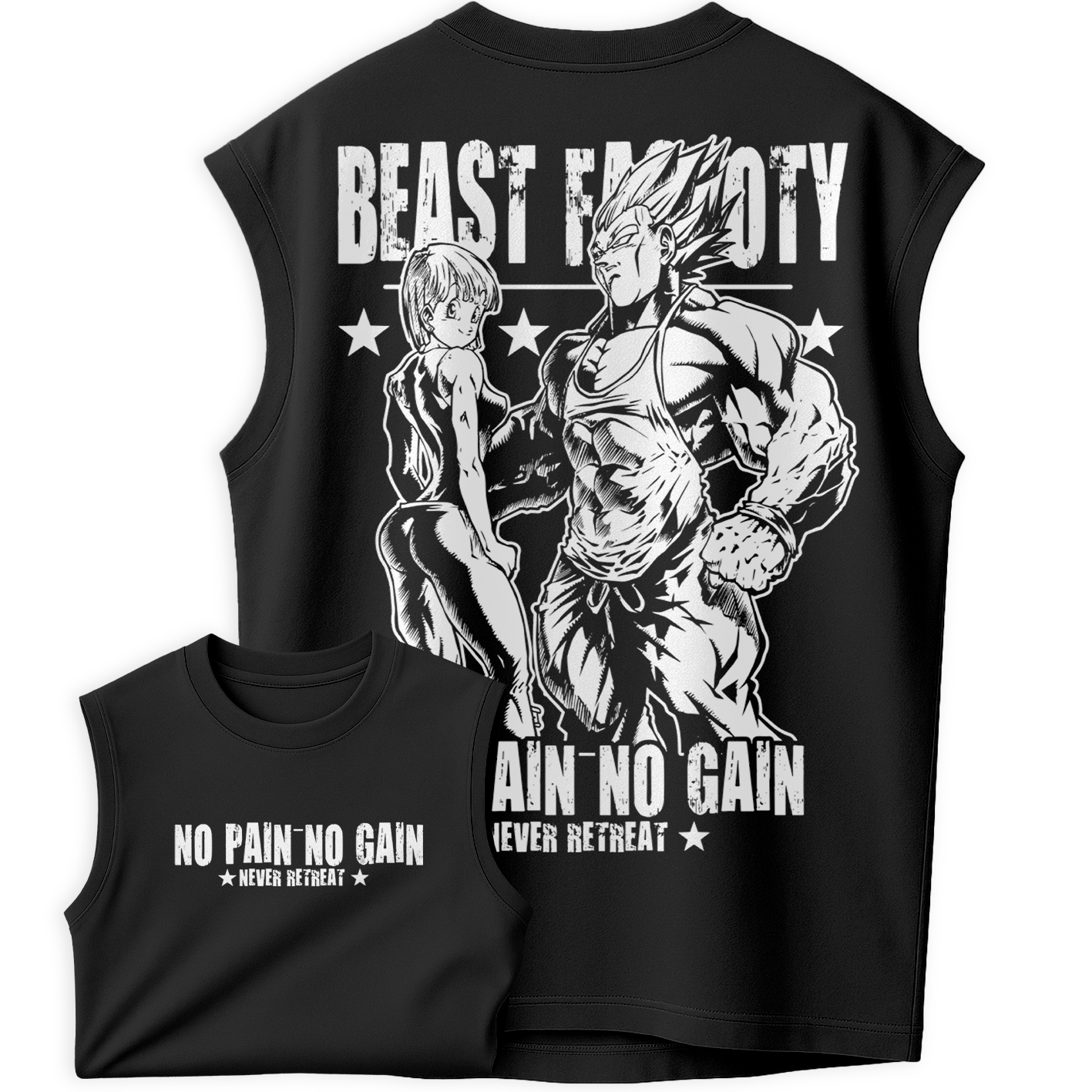 Regata Oversized Beast No Pain No Gain Anime Treino Hard